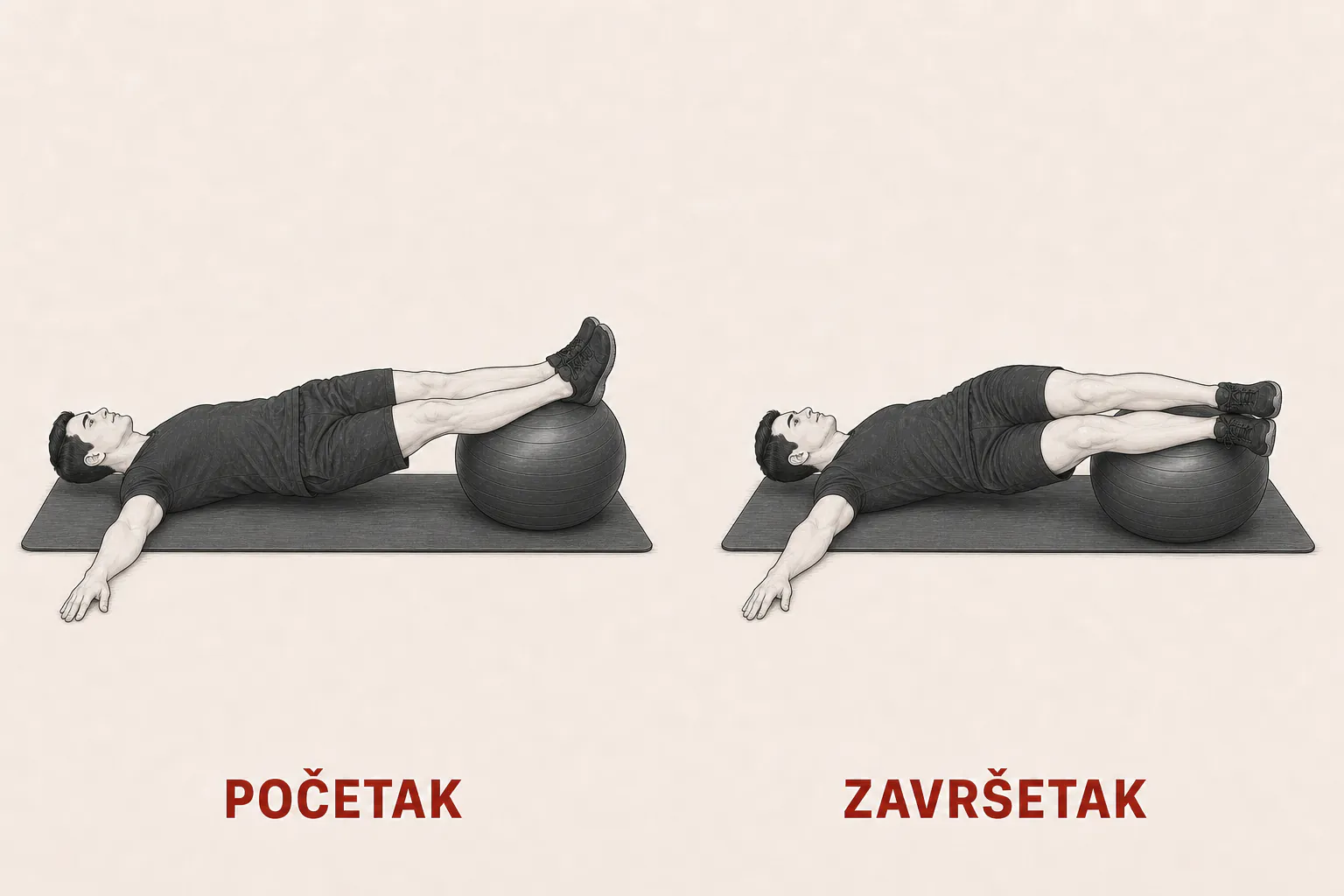 Bočno kotrljanje kukova na lopti tutorial