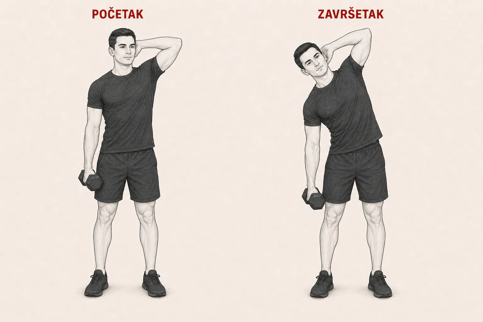 Bočno savijanje sa bučicom tutorial