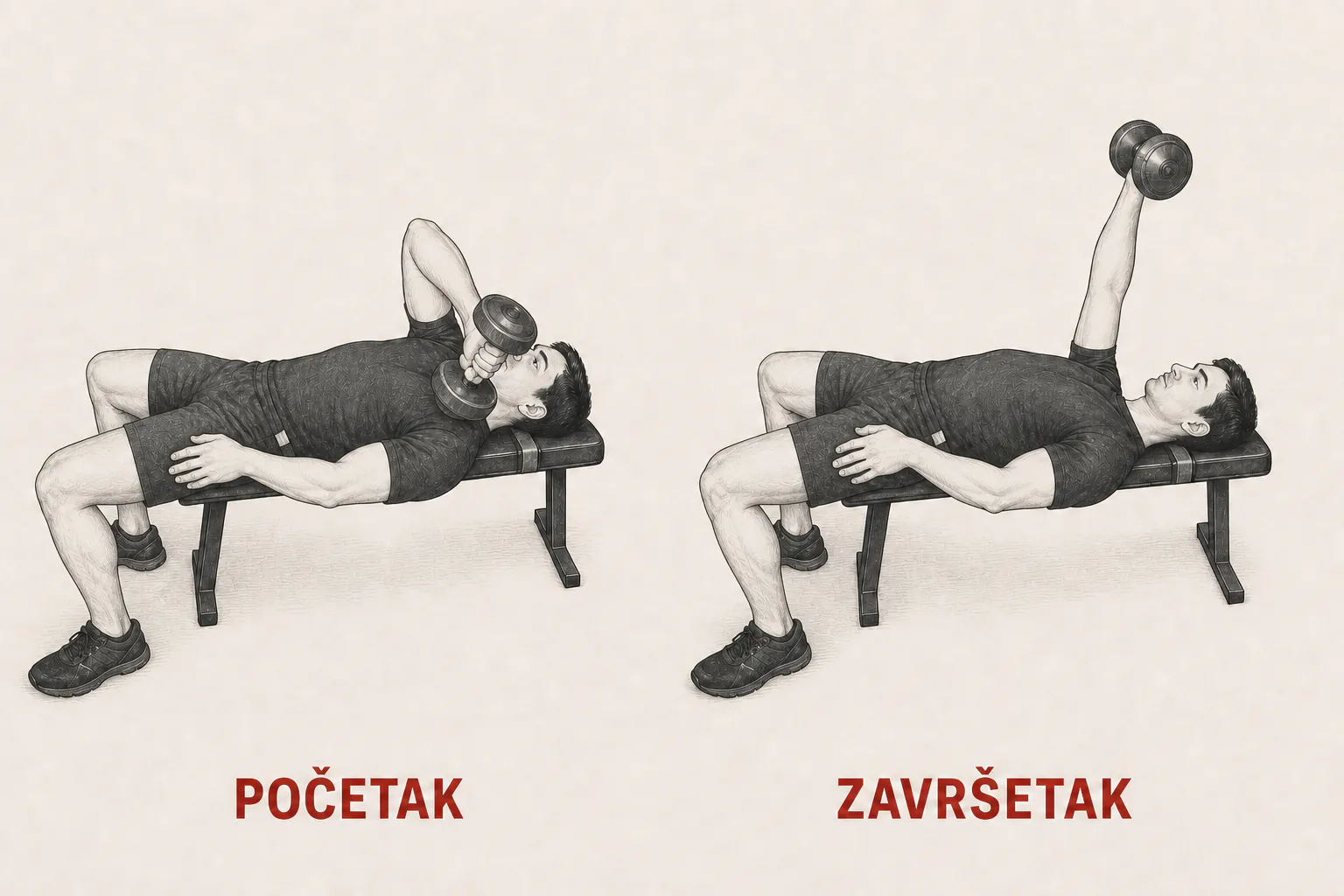 Jednoručna poprečna ekstenzija bučicom za triceps tutorial