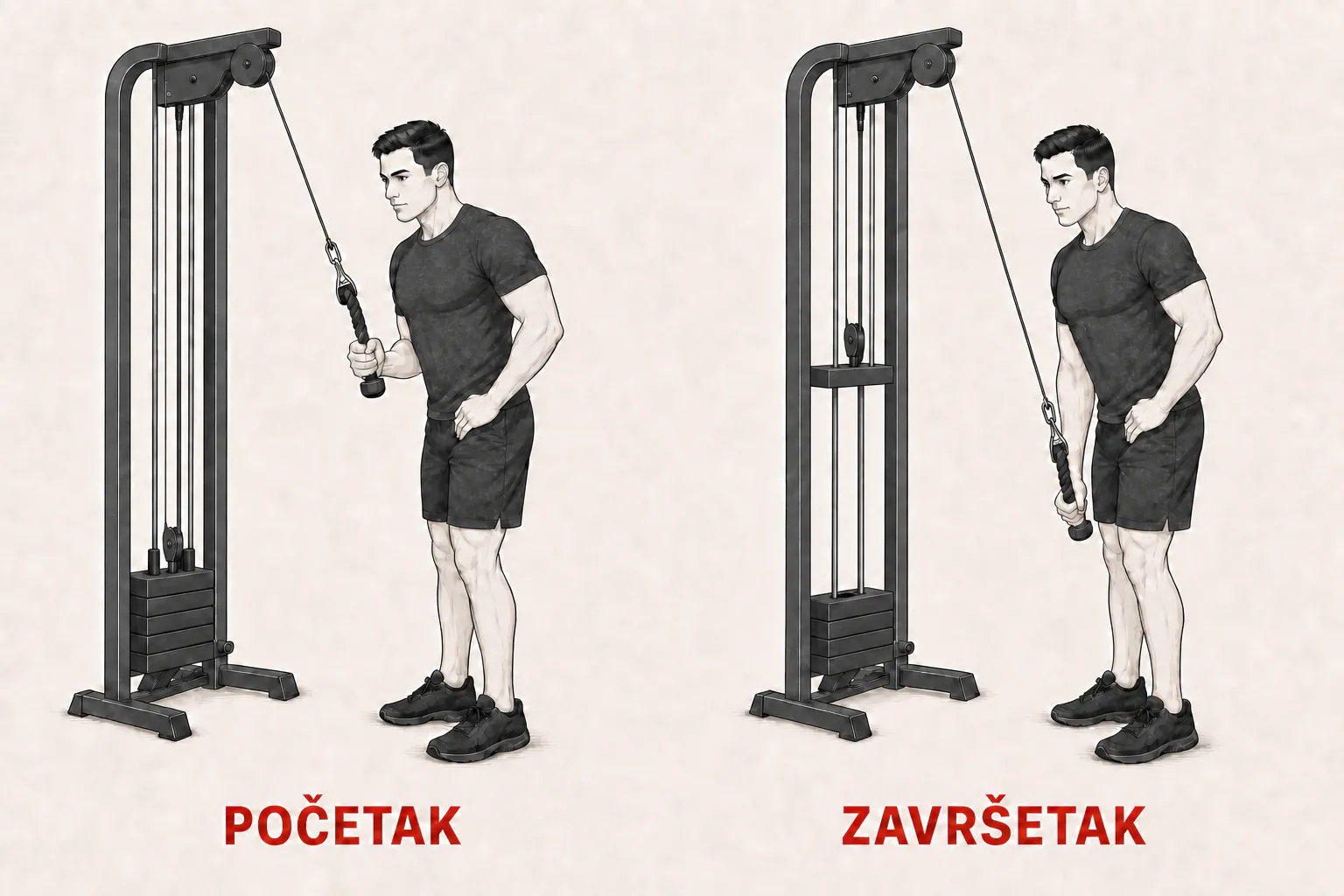 Jednoručno potiskivanje užeta na sajli tutorial