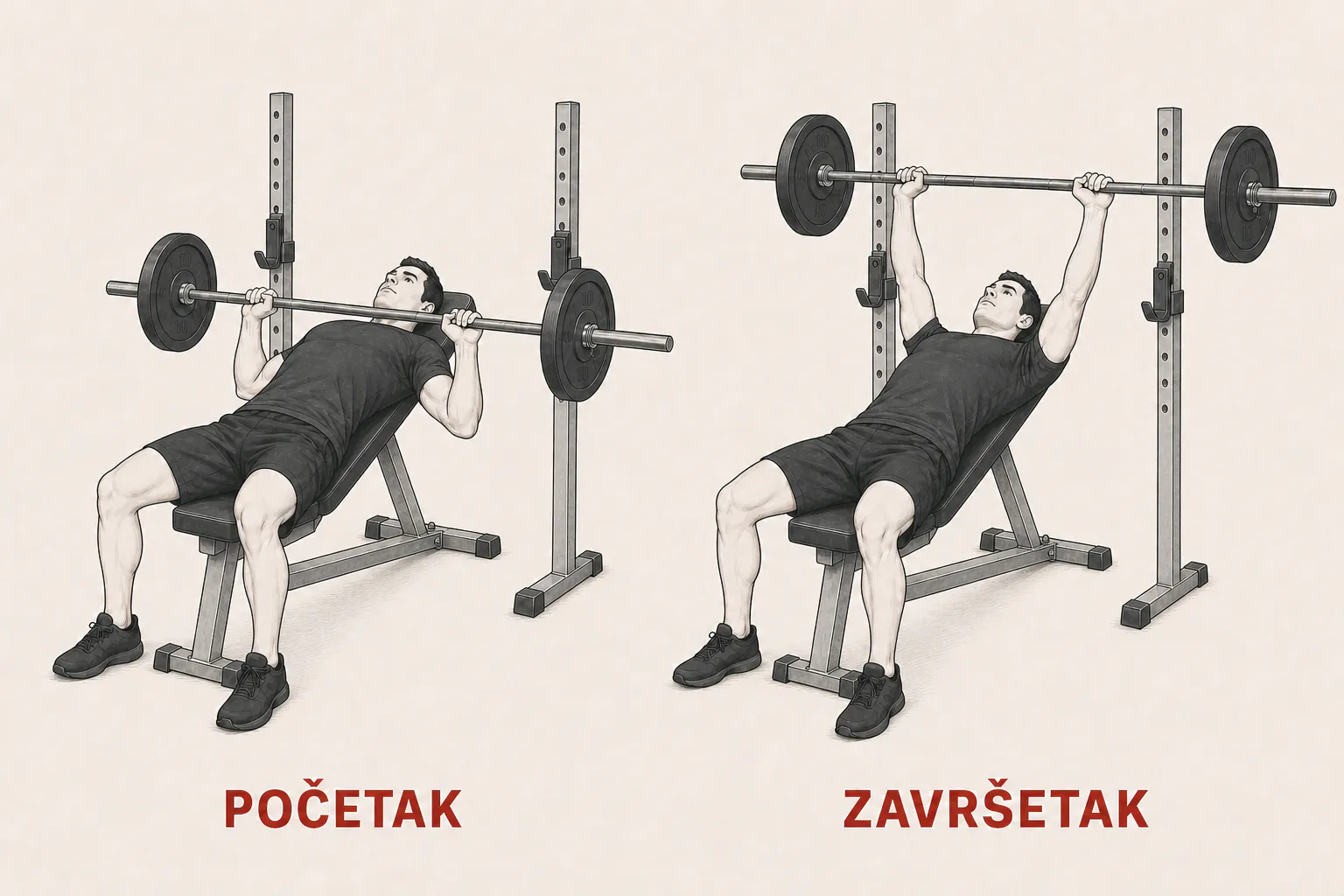 Kosi benč pres sa šipkom tutorial