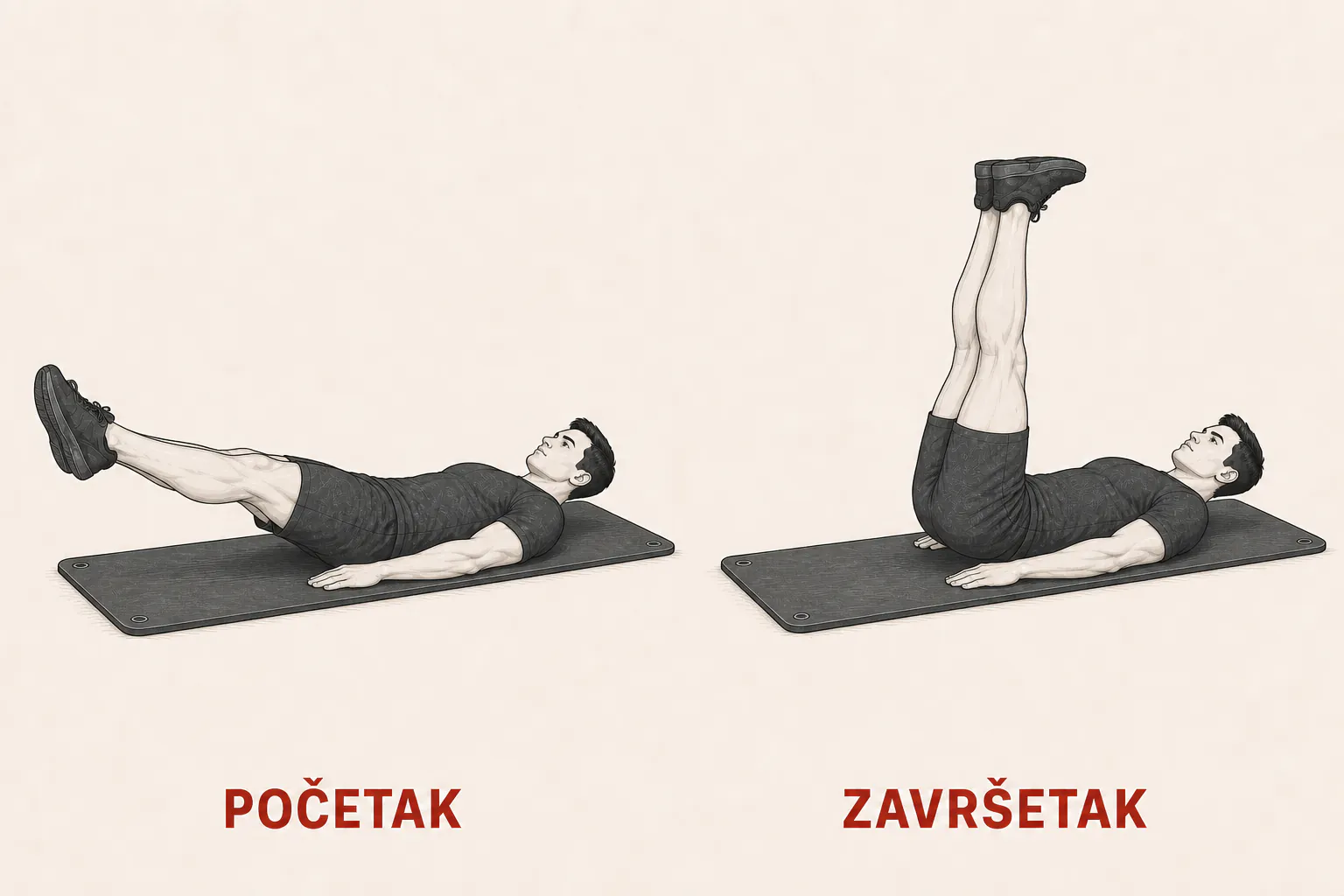 Ležeće podizanje nogu tutorial