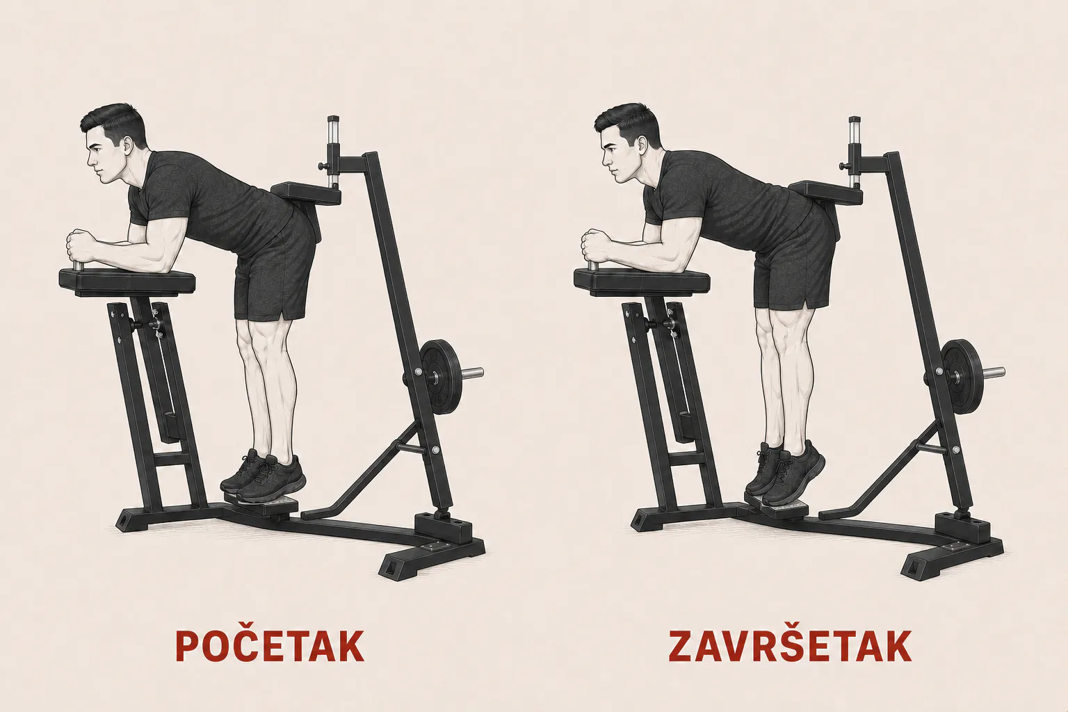 Magareće podizanje na prste tutorial