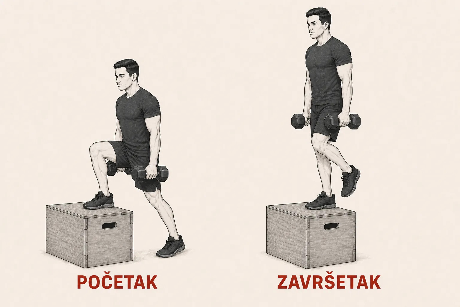 Penjanje na klupu sa bučicama tutorial