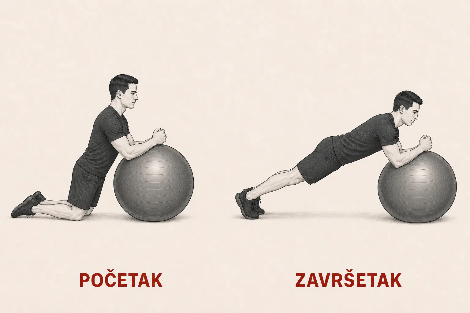 Plank na lopti tutorial