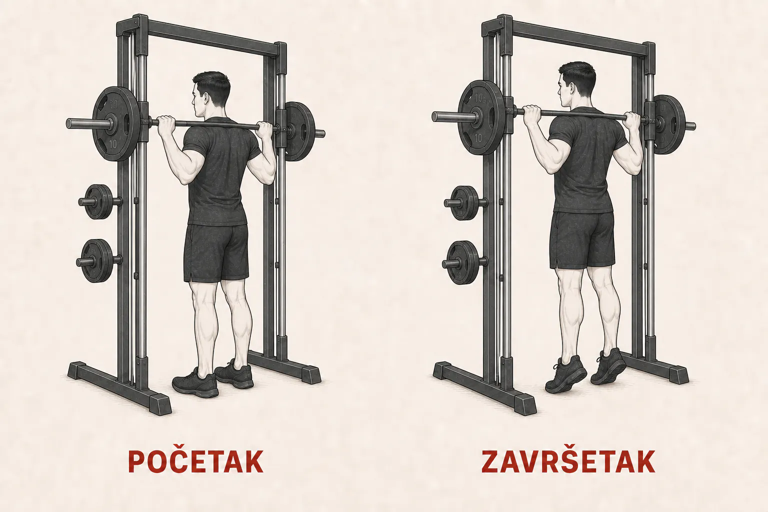 Podizanje na prste na Smith mašini tutorial