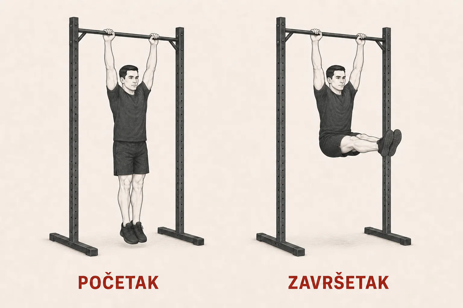 Podizanje nogu u visu tutorial