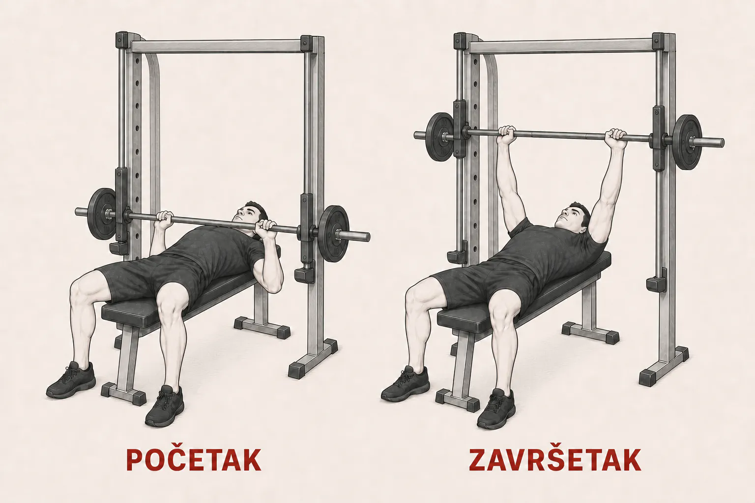 Potisak za grudi na Smith mašini tutorial