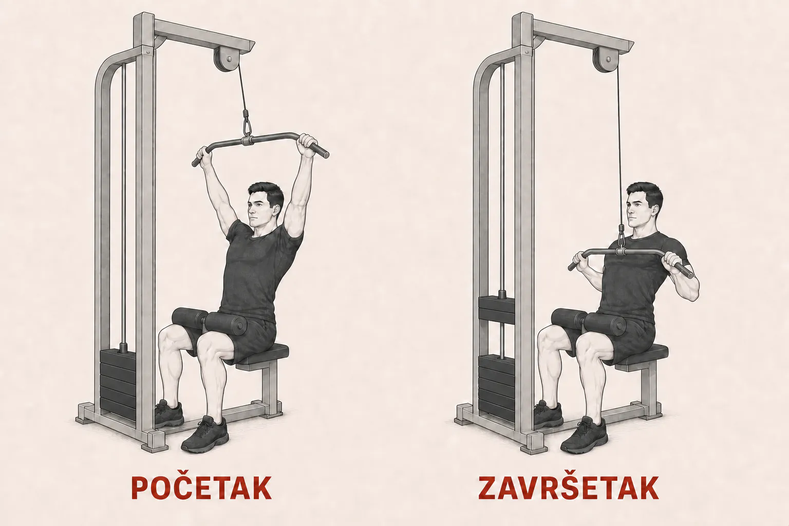 Povlačenje na lat mašini tutorial