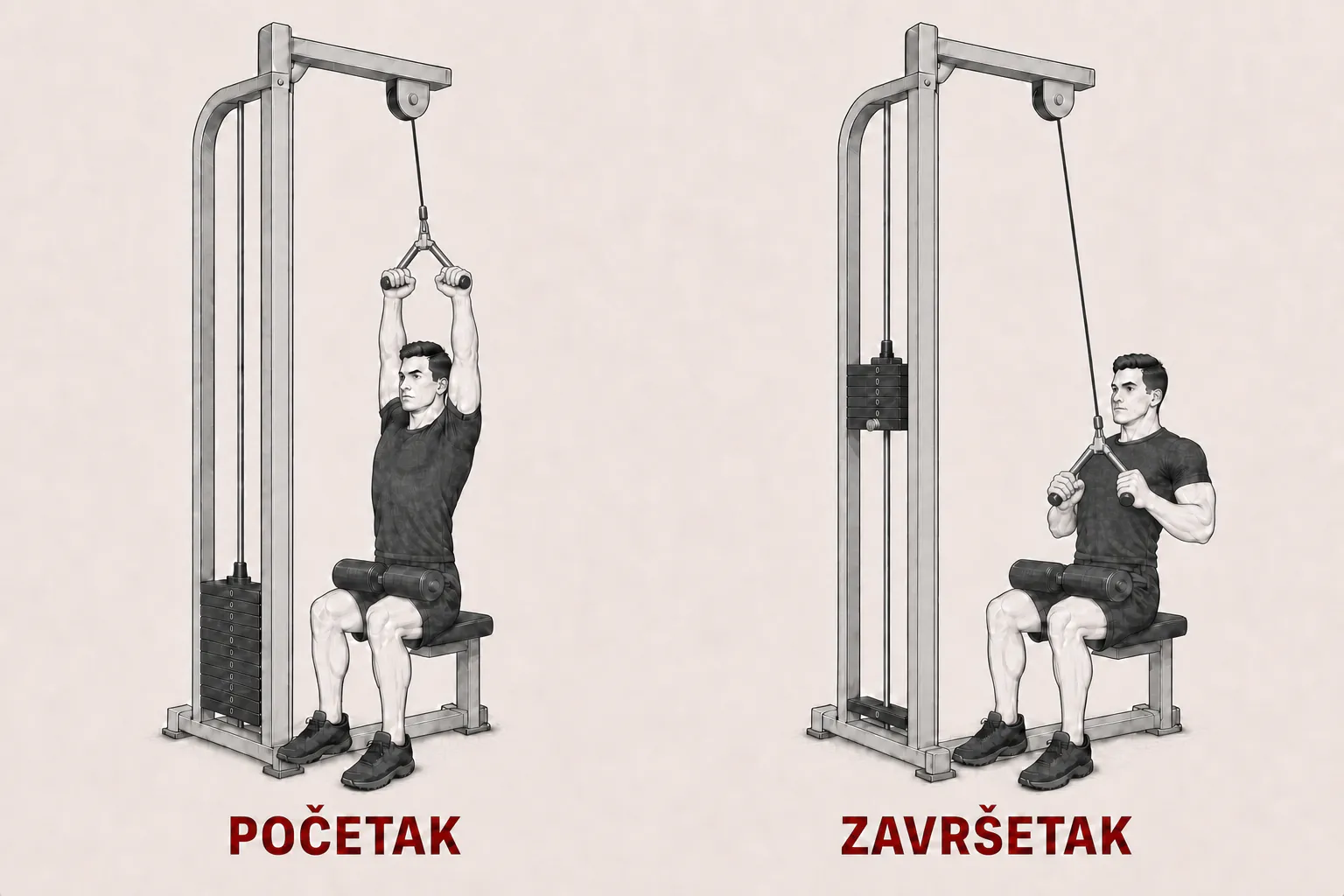 Povlačenje na lat mašini uskim hvatom tutorial