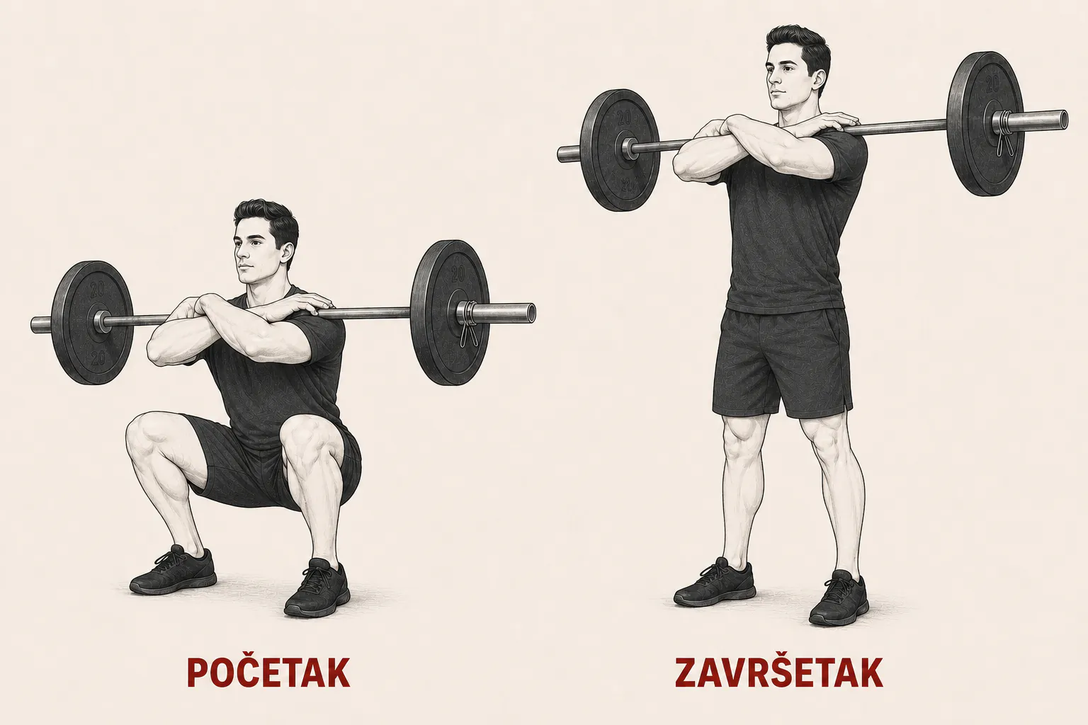 Prednji čučanj tutorial