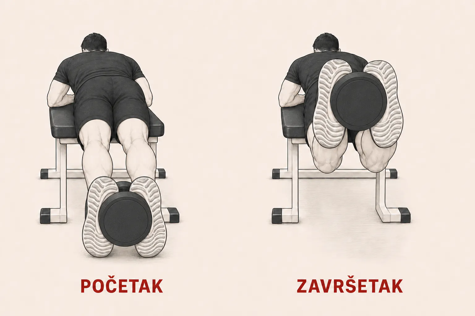 Pregib nogu sa bučicom tutorial