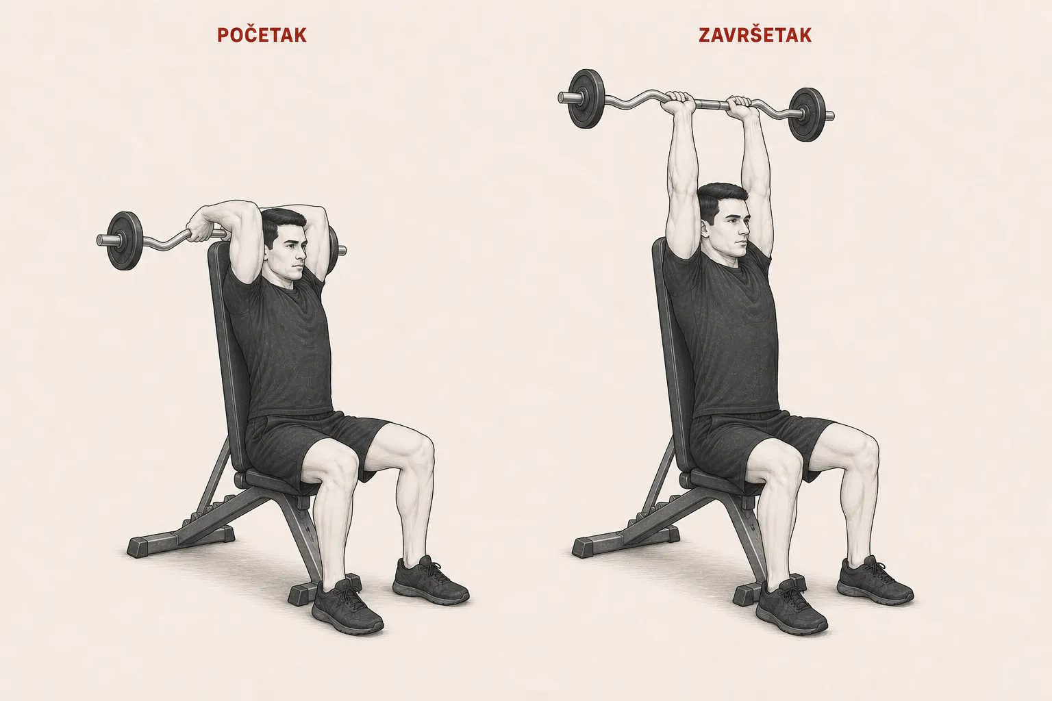 Sedeći francuski potisak tutorial