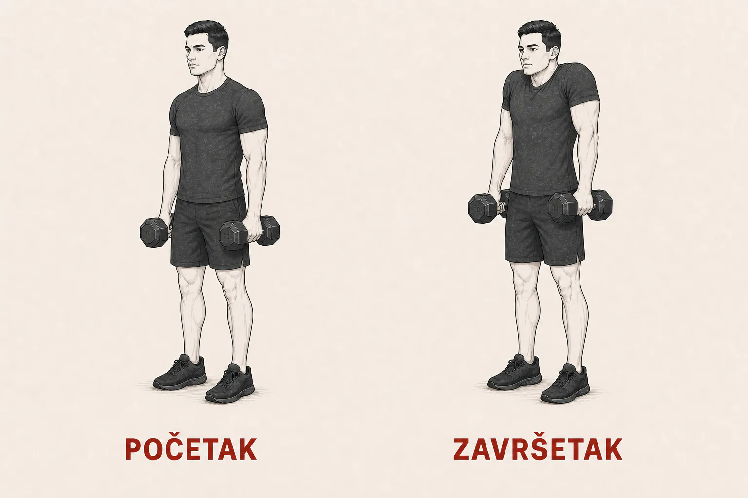 Sleganje bučicama tutorial