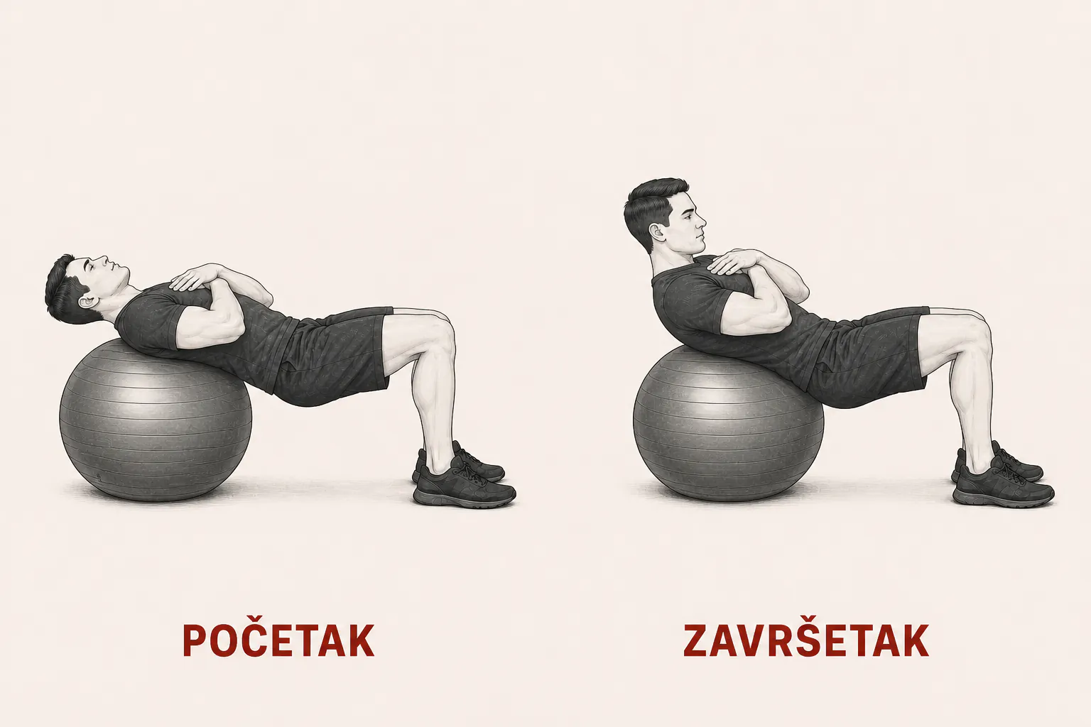 Trbušnjak na lopti tutorial