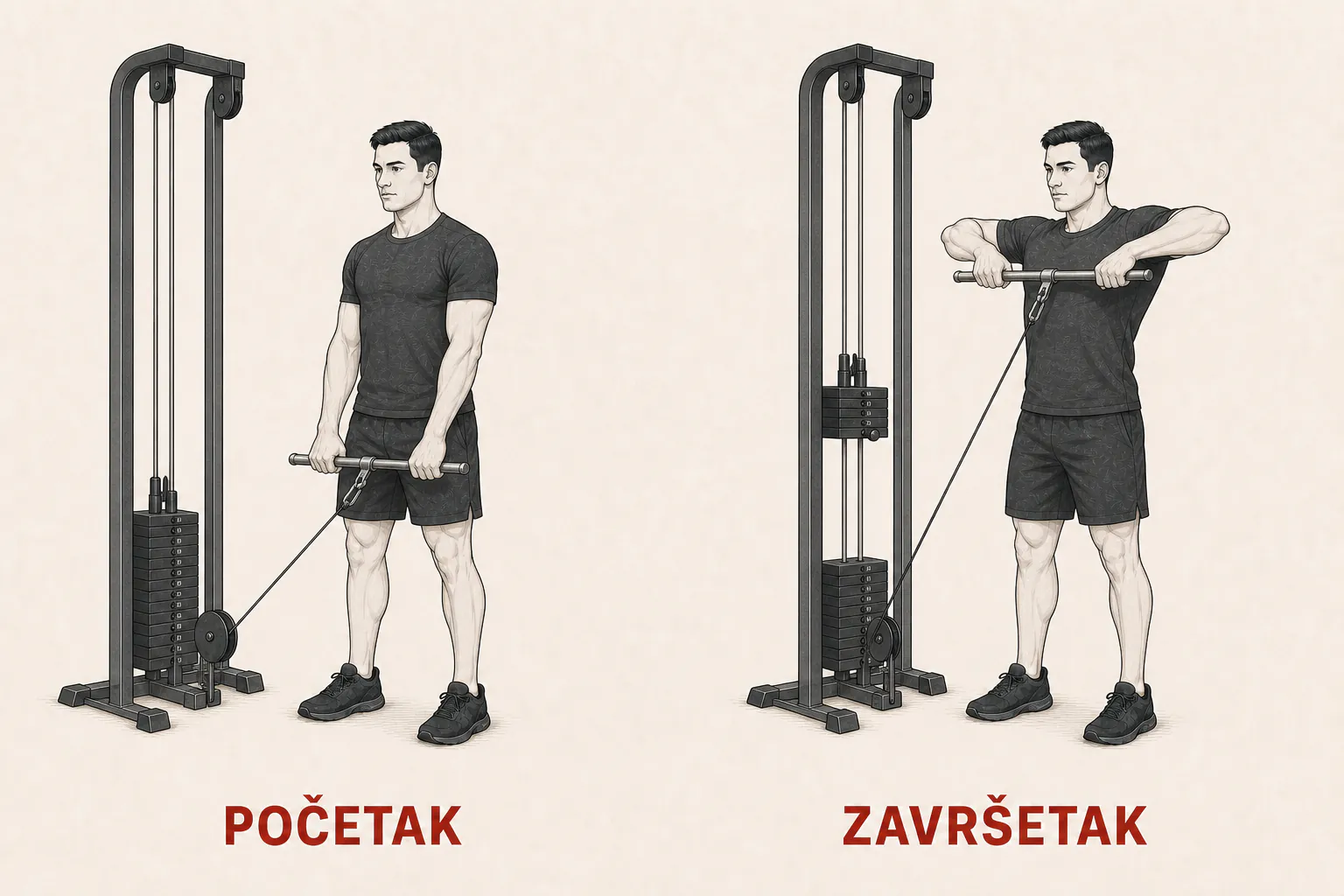 Veslanje do brade na sajli tutorial