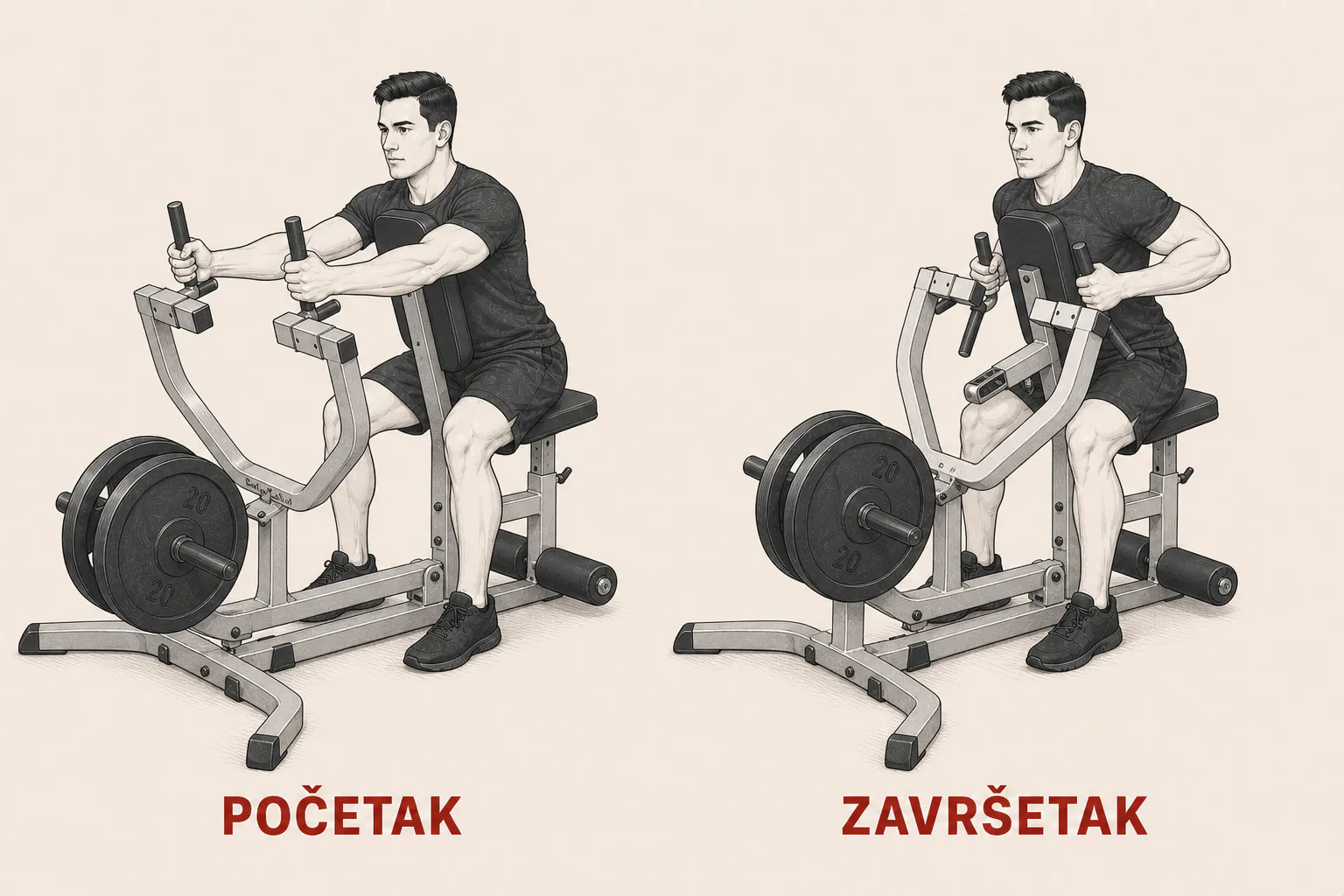 Veslanje na spravi tutorial