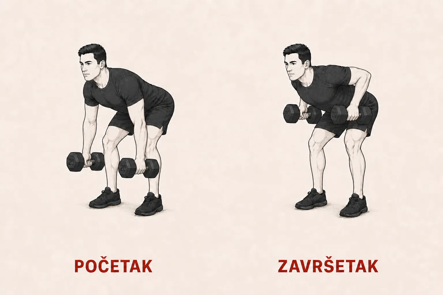 Veslanje sa dve bučice tutorial